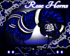 blue & white rose horns