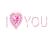 I LOVE YOU pink diamonds