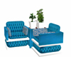 Cozy blue Two Chair Set 