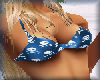 Bikini Top Skull Blue