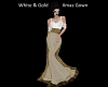 White and Gold Christmas Evening Dress