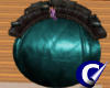 Round Leather Rug - Teal