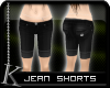 K| Jean Shorts: Black