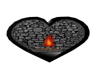 black fireplace heart