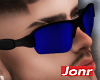 Glasses Black Blue Lens