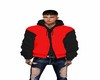 veste noir et rouge