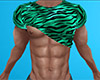 Green Tiger Stripe Rolled Shirt (M)