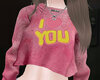 ✧I Love You  Crop Top