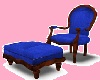 A/Q Chair & Ottoman Blue