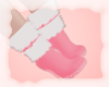 A: Pink fur boots