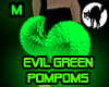Evil Green pompoms (M)