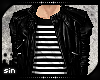 + Striped Leather Jacket