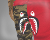 O|Bape Shark Shorts red