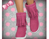 Pink fringe boots