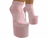 pink lace pumps