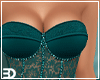 Teal Lace Corset Set