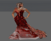 robe rouge et dentelle