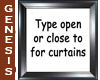 N Ebony CurtainOpen Sign