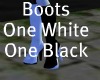 One white One Black Boot