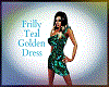 Frilly Teal Golden Dress