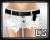(CG) Torn Shorts White