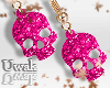 Deep Pink Skull Earrings