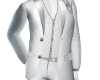 silver suit with shine