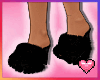 black fluff heels