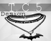 Dark witch bat necklace