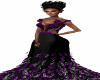 Blk/Purple Rose Gown