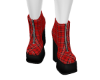 red plaid femboy boots