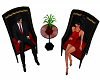 Rouge Chairs 2 Gold Trim