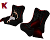 Pillow Chairs Black Red