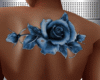 Blue Rose Back Tattoo