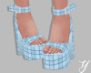 Y| Blue Plaid Heels
