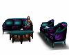 teal and purple couch