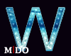 M! W Blue Letter Neon