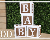 Wood + White Baby Blocks