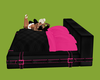 Pink & blk bed w/poses