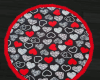 ² BlkRed Heart Rug
