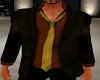 Brown Jacket Gold Tie