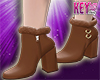 K* Fur Booties Brown