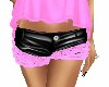LEATHER/PINK LACE SHORTS