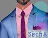 Full Blue Pink Suit +Tie