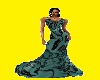 sexy backless teal dress