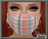 Orange & Teal Plaid Mask