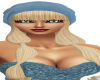 blond hair with blue hat