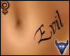 Evil belly tattoo (f)