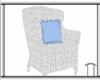 White/Blue Wicker Chair