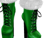 GREEN SANTA FUR BOOTS